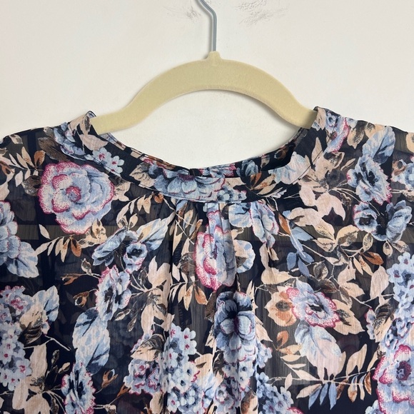 NEW Banana Republic Women's Navy Multi Floral Chiffon Midi Dress Feminine Boho - Picture 4 of 15